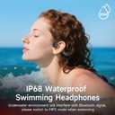 IFECCO Waterproof Headphones for Swimming - Bone Conduction Headphones Swimming Bluetooth 6.0,IP68 Waterproof Earbuds Underwater,Open Ear Earbuds with 8G MP3 for Swim Cycling Running
