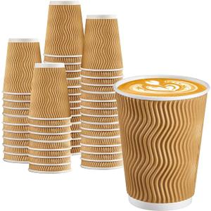 BYSNOW 25 Pack 12 oz Disposable Paper Coffee Cups, Leak Proof Insulated Ripple Wall Hot Cups for Espresso, Coffee, Tea, Hot Chocolate, To Go Drinks (Home, Office, Cafe Bar) BYSNOW 25 Pack 12 oz Disposable Paper Coffee Cups, Leak Proof Insulated Ripple Wall Hot Cups for Espresso, Coffee, Tea, Hot Chocolate, To Go Drinks (Home, Office, Cafe Bar)