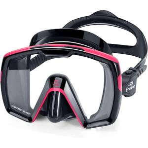 Freela Adult Swim Goggles Mask for Adult with Nose Cover, Tempered Glass Anti Fog Waterproof 180 Clear Wide View men women