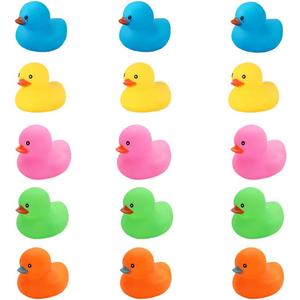 Bath Duck Toys 15 PCS Colorful Mini Rubber Ducks Squeak and Float Duckies Baby Shower Toy Party Decoration for Toddlers Boys Girls (2.2)