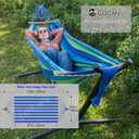 GOCAN Double Hammock 2 Person Extra Large 220x160cm Total Length 330cm Load 500lb Canvas Cotton Hammock for Patio Porch Garden Backyard Lounging Outdoor and Indoor with Removable Spreader bar