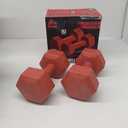 RBX 10LB Hexagonal Dumbbell Set, Anti-Roll Weights Design, Easy-to-Grip Vinyl Coating, Compact & Portable, Greta for Full Body Strength Training, Durable Build, Ideal for All Fitness Levels (Red), Size: 10lb