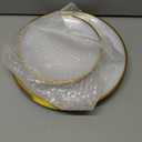 Fabulous Party 100PCS Pearl White Plastic Plates-Crystal Design Disposable Plates with Gold Rim, Fancy Disposable Plates Include 50 White Dinner Plate and 50 Dessert/Salad Plate for Party & Wedding