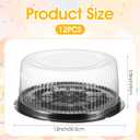 12 Pack Plastic Serving Tray with Lid, 12 Inch Food Serving Platters - Stackable Round Trays with Clear Dome Lids for Catering, Parties, Appetizers, Fruits & Veggies