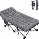 ABORON XXL Camping Cot for Adults, Oversized 78"×32" Folding Camping Bed, 900LBS Heavy Duty Outdoor Sleeping Cot with Mattress Pad, 1200D Oxford, Portable with Carry Bag