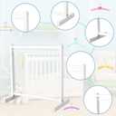 Civaner 11 Pcs Doll Garment Rack with Wooden Clothes Hanger for 18 Inch Girl Doll Clothes Mini Hangers Wardrobe Furniture Accessories for Dollhouse Baby Shower Supplies (White)