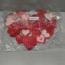 Yingzhao 6 Pcs Valentine's Day Heart Placemats Red and Pink Embroidered Love Heart Place Mats for Valentine's Day Wedding Theme Party Table Decorations, 12 x 14 inches