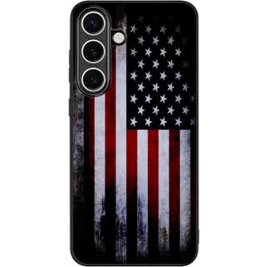 Compatible with Samsung Galaxy S25 Fe Case American Flag Pattern Military-Grade Drop Protection Non-Slip Sides Anti-Scratch Back Shockproof Lightweight Slim Case for Samsung Galaxy S25 Fe