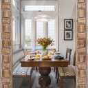 36x24 Inch Rustic Rectangle Wall Mirror - Solid Wood Frame Bathroom Vanity Mirror for Over Sink, Entryway, Living Room & Bedroom