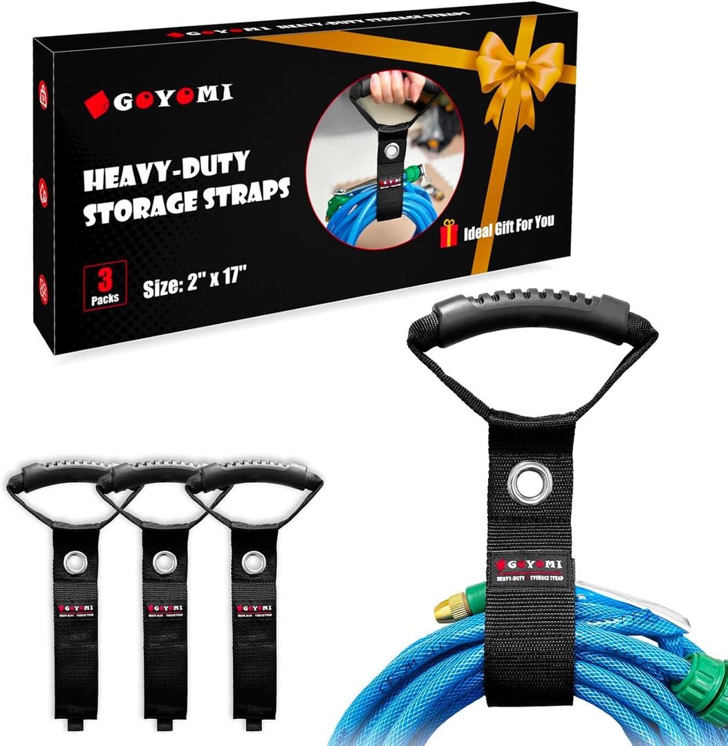 Stocking Stuffers for Men Adults, Heavy Duty Extension Cord Storage Straps, Pack of 3, 17'' Carrying Strap with Handle, Cord Hose Holder Tools Organizers Storage Garage Organization Cord Ties