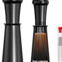 Nessus WDT Espresso Distribution Tool, Espresso Accessories with Built-in Cleaning Brush, 0.35mm 10 Needle Distributor and Extra 10 Needles for Espresso Stirrer, Aluminum Handle with Stand for Barista (Black)