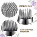 Geiserailie 12 Pcs 23mm/0. 92 Inch Stainless Flower Frog Mini Round Metal Floral Frog Japanese Ikebana Fixed Pin Holder Tool Arrangement Floral Fixation for DIY Flower Craft Arrangements(Silver)