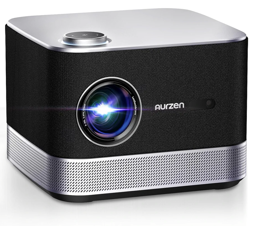 3-in-1 Projector 4K Supported, AURZEN BOOM 3 Smart Projector with WiFi and Bluetooth, 3D DoIby Audio & 36W Speakers, Auto Focus & Keystone, Netflix Official 500 ANSI Home Outdoor projector, Black