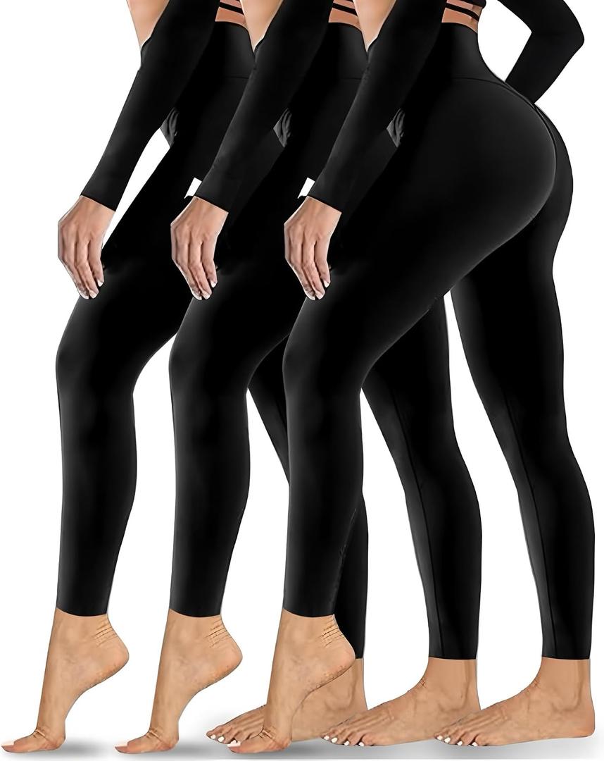 Diravo Black Leggings for Women,Tights Buttery Soft Tummy Control Pants Lined Legging for Yoga Workout Athletic (Black, S)