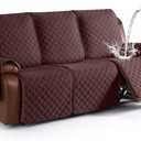 KinCam Waterproof Recliner Sofa Cover, Non-Slip Reclining Couch Covers for 3 Seat, Recliner Couch Cover Furniture Protector with Elastic Straps for Pets, Kids, Coffee