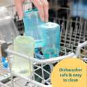 The First Years Squeeze & Sip Toddler Straw Cups - Squeezable Transition Sippy Cup with Silicone Straw - Toddler Feeding Supplies - Pink/Purple/Blue - 7 Oz - 3 Count - Ages 6 Months and Up