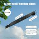 42 Inch Mower Blades for Craftsman LT1000 LT2000 T110 YT3000 138971 532138971 Poulan Pro 42" Deck Riding Mower Lawn Tractor PP19A42 Husqvarna YTH18542 (5 Point Star)