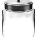 Anchor Hocking Montana Glass Jars with Fresh Sealed Lids, Brushed Metal, 96 oz, 64 oz, 32 oz (Set of 3)