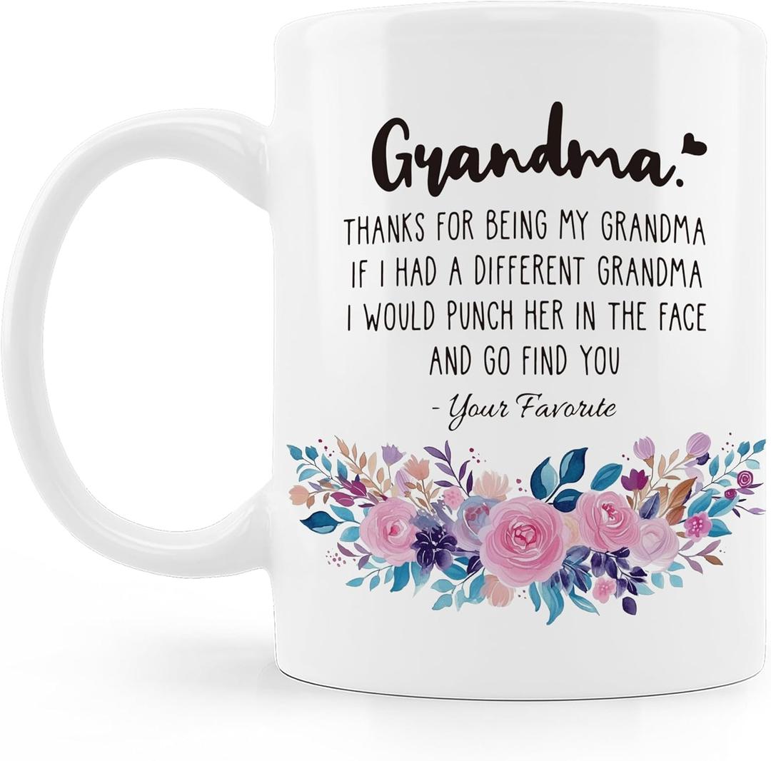 Grandma Coffee Mug,Funny Tea Mugs,Grandma Gifts, Birthday Christmas Gifts for Grandma,Funny Grandma Ceramic Coffee Mug 11Oz