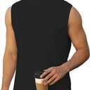 Mens Mock Turtleneck Tee Shirts Sleeveless Casual Basic Slim Fit Knitted Pullover Tank Tops (Large, Black)