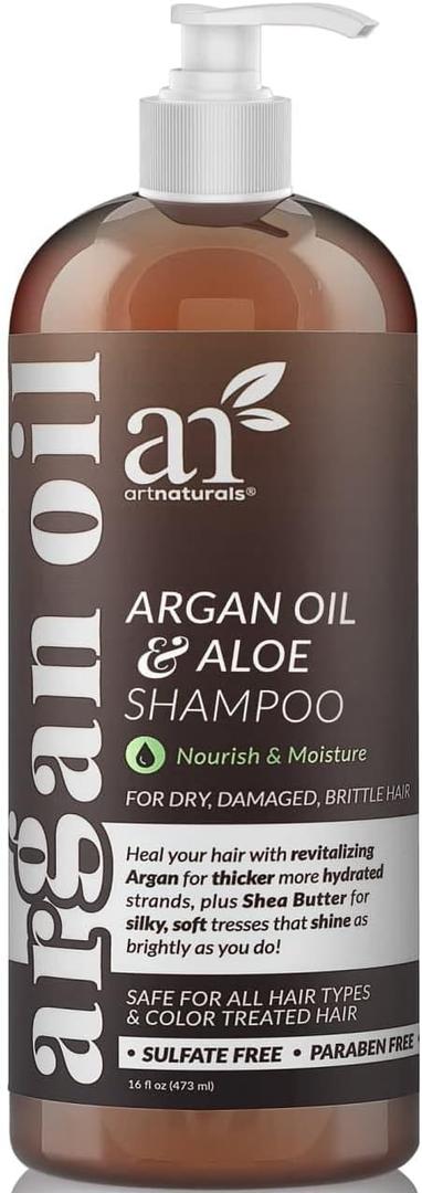 Artnaturals Moroccan Argan Oil Shampoo - (16Fl Oz) - Moisturizing, Volumizing Sulfate Free Shampoo for Women, Men and Teens - Used for Colored and All Hair Types, Anti-Aging Hair Care