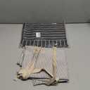 NLUS 2 Pack Kitchen Cooking Aprons, Adjustable Bib Soft Chef Apron with 2 Pockets for Men Women(Black/Brown Stripes)