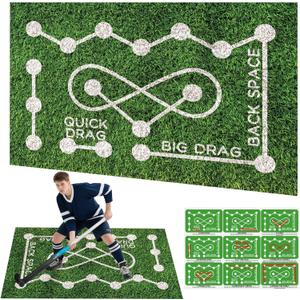 Field Hockey Training Mat 5ft3ft Artificial Grass Pad | Stickhandling Zones & Realistic Turf for Home Drills Ideal Gift for Hockey Enthusiasts