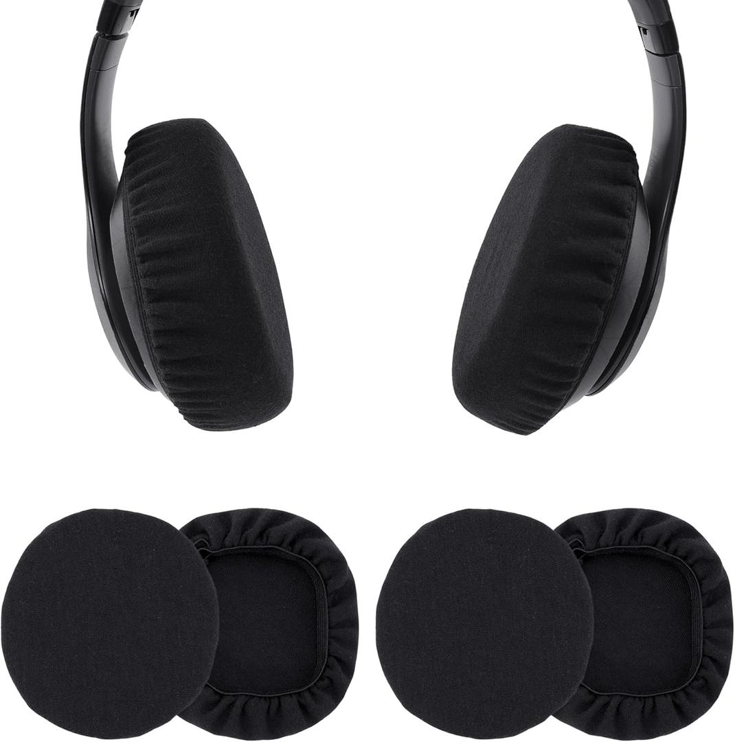 BlingKingdom 2 Pairs Headphone Earpad Covers Headphone Sweat Covers Washable and Stretchable Ear Pads Protectors for Gym Libraries, Studying Gaming (9-11 cm)