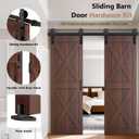 Arti-Life 10ft Heavy Duty Sturdy Sliding Barn Door Hardware Kit with Door Hook and 2 Handles, Double Door-Smoothly and Quietly, Easy to Install - Fit 1 3/8-1 3/4" Thickness & 30" Wide Door Panel