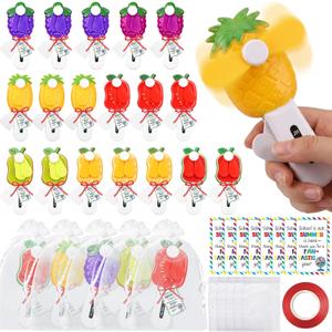 Cinrobiye 24 Pack End of Year Classroom Gifts Bulk Summer Party Favors School Graduation Gifts Student Rewards Outdoor Pool Birthday Party Supplies (Fruit Fan, 24)