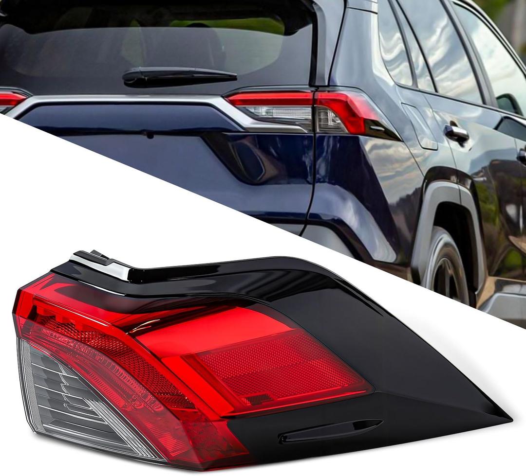 Tail Light Cover for Toyota RAV4 - Outer Rear Tail Lights Compatible With Toyota RAV4 2019-2024 Rear Brake Signal Lamp Replacement Right Side Passenger Side
