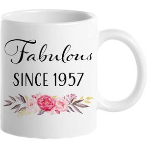 1957 68th Birthday Gifts for Women Men, Turning 68 Years Old Birthday Gift Coffee Mug, Funny 68th Birthday Gifts Ideas - 1957 Fabulous Coffee Mugs for Mom, Wife, Sister, Daughter, Aunt, Grandma