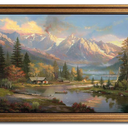 Vintage Gold Framed Wall Art Moody Landscape Canvas Wall Art Retro Misty Forest Picture Wall Decor Farmhouse Valley Mountain Art Prints for Living Room Bedroom Bathroom 8"x10", 10"×12", 11"×9" 3 Packs