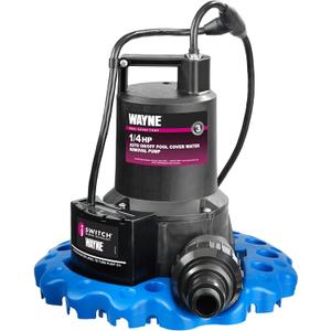 WAYNE WAPC250-1/4 HP Reinforced Thermoplastic Pool Cover Pump - Up to 3,000 Gallons Per Hour - Automatic On/Off Water Removal Pool Cover Pump