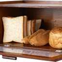 ETMI Vintage Bread Box for Kitchen Countertop - Retro Brown Bread Storage Box Breadbox