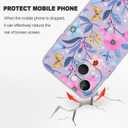 for iPhone 13 Mini Case Fashion Flower Pattern Slim Liquid Silicone Dropproof for iPhone 13 Mini Phone Cover 5.4 inch-Flower Purple