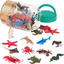 Terra by Battat  60 Pieces Ocean Animal Figurines  Realistic Mini Sea Animal Toys  Sharks, Dolphins, Penguins, Turtles, Crabs & Starfish for Toddlers & 3+ Years