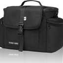 SUNNY BIRD Large Lunch Bag, Thermally Insulated Soft Cooler with Shoulder Strap for Women, Men (Black) (15L)