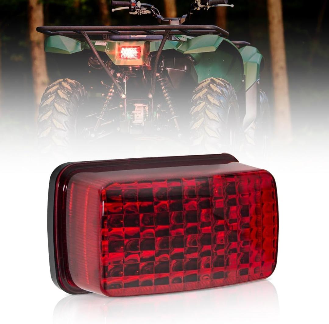 ATV LED Tail Light Red Lens ATV Taillight Brake Lights Compatible with Yamaha Rhino Grizzly Kodiak Wolverine Bruin Banshee Big Bear Viking,Replacement for 5KM-8472C-10-00