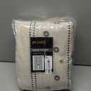 jinchan Winslow 96 Inch Curtains 4 Panel Set Embroidered Bordered Floral Curtains for Living Room Farmhouse Decor Light Filtering Window Treatments Blue on Beige Drapes 4 Panels