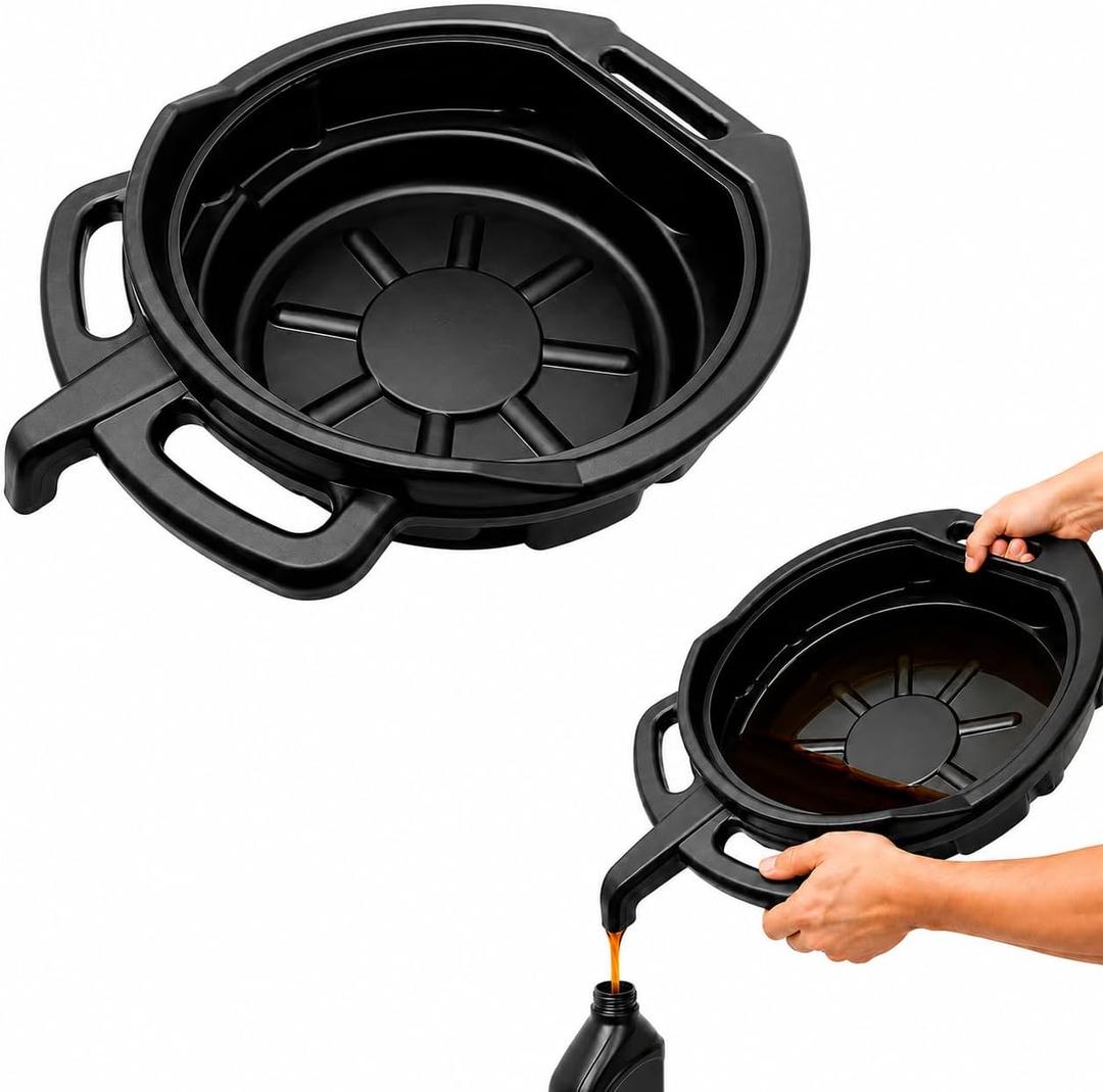Oil Drain Pan, Oil Change Pan for Cars and Motorcycles, Oil Pans for Changing Oil, 8 L/2 GAL