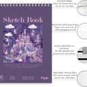 Fuxi Coloring Books for Ages 8-12 Girls, 50 Sheets (73lb/120gsm) Blank Paper Drawing Pad + 50 Designs Blank Paper for Coloring. (PurpIed)