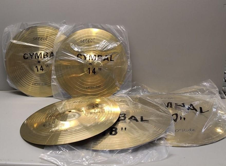 14in, 14in, 16in, 18in, 20in Low Volume Cymbal Golden Mute Cymbal Crash Cymbal Drum Quite Alloy Cymbal for Kids Adult Practice Traditional Finish Brass for Drum Hardware Cymbal Pack