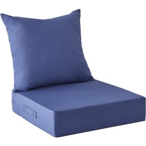 Outdoor Cushions for Patio Furniture,Outdoor Seat Cushion Set 24 x 24 x 5.75 Inch,Waterproof & Fade Resistant Outdoor Chair Cushions,Deep Patio Chair Cushion with Removable Cover,Navy Blue (24*24+5.75/25*22.5")