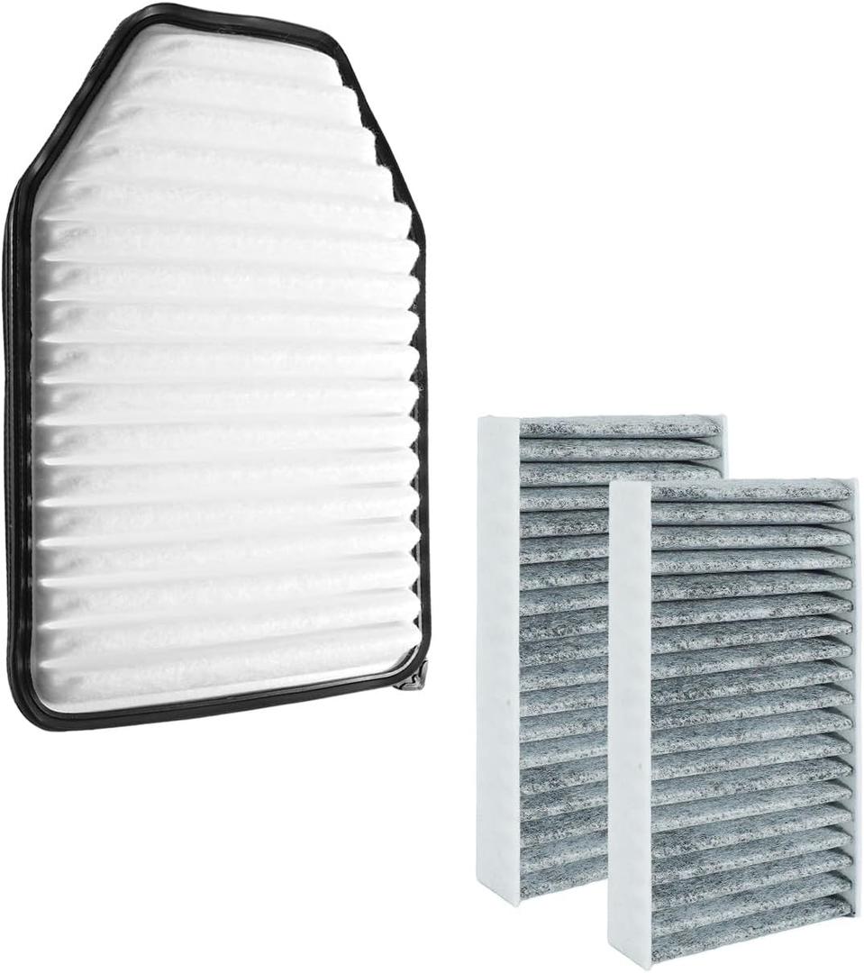 Engine Air Filter and Cabin Air Filter Kit Fit for Jeep Wrangler 3.6L V6 2011-2017 JK 3.6L V6 2018 Replace CA10348 53034018AD 53034018AE 68257791AA CF11777 55111302AA 68233626AA C16177
