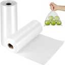 FUNSUEI 1000 Count 10 x 14 Inches Plastic Produce Bags, Clear Plastic Produce Bag Rolls for Bread, Fruits, Vegetables, 1 Roll/500 Bags