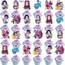 25Pcs Demon Movie Hunters Cake Decorations with 24pcs Cupcake Toppers, 1pcs Happy Birthday Cake Topper, Cartoon Themed Party Supplies, Perfect for Birthday Party Decorations