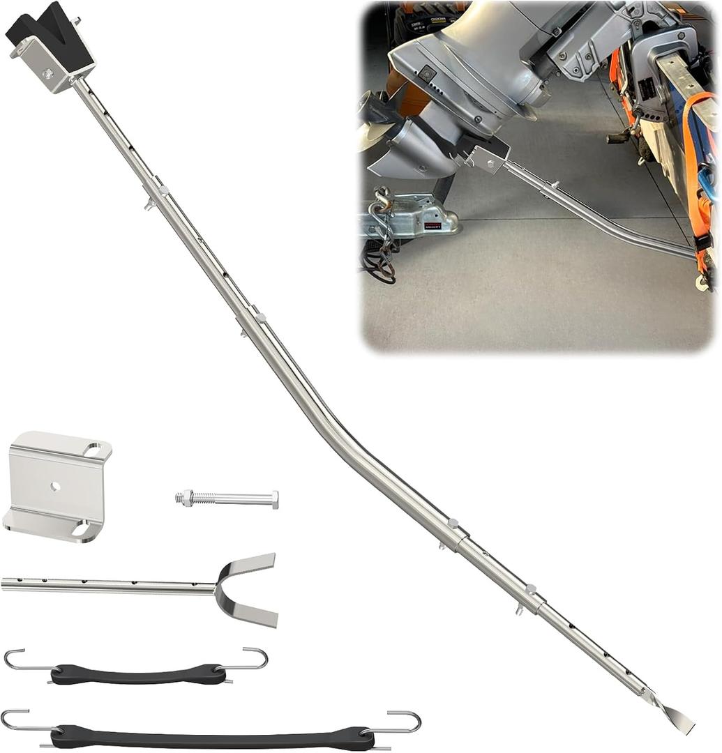 Adjustable Boat Transom Saver Heavy-Duty Outboard Motor Support, Fits 28" to 59", Protects Transom & Motor Up to 150 HP