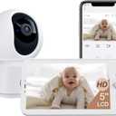 ARENTI WiFi Baby Camera Monitor B2 Kit 2026 Upgraded, 5-inch Wireless Display, Smartphone App, Encrypted Connection, Lullaby, Super Night Vision, Auto Tracking, Temp Sensor, Support Local Storage
