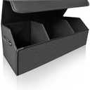 Fyzeoty Car Organizers for Trunk for Suv Sedan, Leather Storage Box,Extra Large,Magnetic Lid,Collapsible and Adjustable